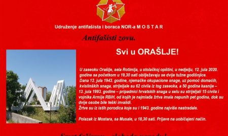 Obilježavanje godišnjica zločina u Orašlju kod Stoca
