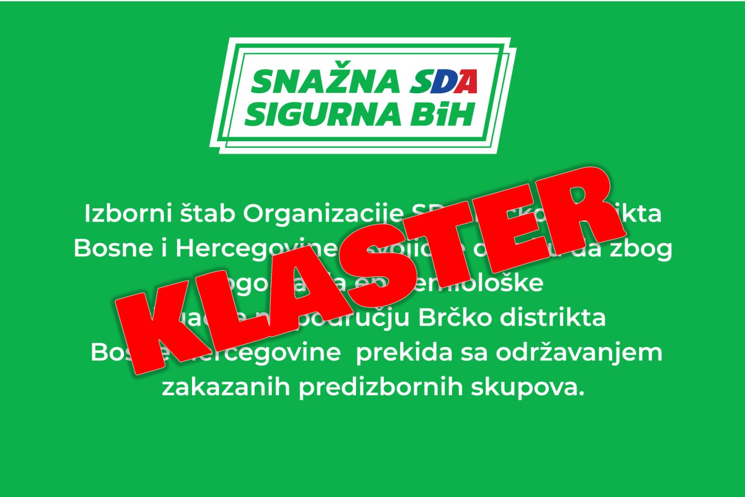 Kandidat sa liste SDA Brčko hospitalizovan zbog infekcije COVID-19, još par članova zaraženo, svi bili prisutni na skupovima SDA!