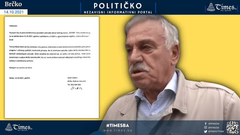 Ismet Dedeić sutra organizuje Press konferenciju povodom policijske akcije “SISTEM”!