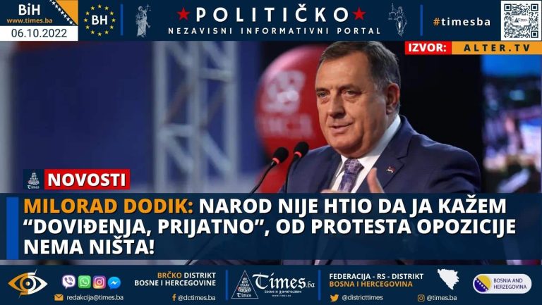 Narod nije htio da ja kažem “Doviđenja, prijatno”, od protesta opozicije nema ništa!