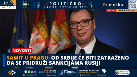 Samit u Pragu: Od Srbije će biti zatraženo da se pridruži sankcijama Rusiji
