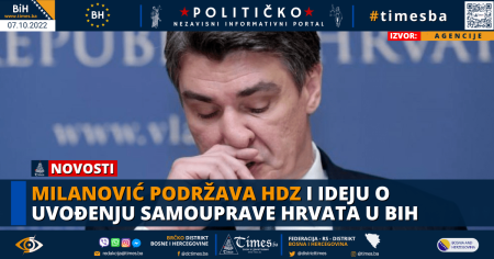 Milanović podržava HDZ i ideju o uvođenju samouprave Hrvata u BiH
