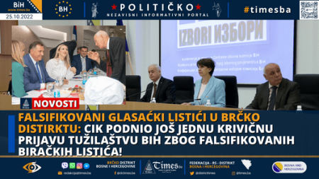 FALSIFIKOVANI GLASAČKI LISTIĆI U BRČKO DISTIRKTU: CIK podnio još jednu krivičnu prijavu Tužilaštvu BiH zbog falsifikovanih biračkih listića!