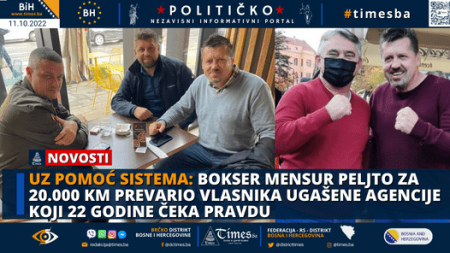 UZ POMOĆ SISTEMA: Bokser Mensur Peljto za 20.000 KM prevario vlasnika ugašene Agencije koji 22 godine čeka pravdu!
