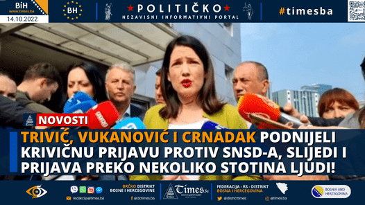 Trivić, Vukanović i Crnadak podnijeli krivičnu prijavu protiv SNSD-a, slijedi i prijava preko nekoliko stotina ljudi!