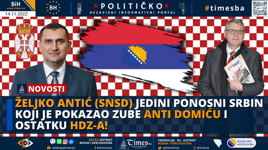 Željko Antić (SNSD) jedini ponosni Srbin koji je pokazao zube Anti Domiću i ostatku HDZ-a!