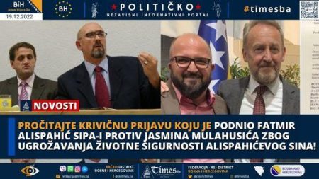 Pročitajte krivičnu prijavu koju je podnio Fatmir Alispahić SIPA-i protiv Jasmina Mulahusića zbog ugrožavanja životne sigurnosti Alispahićevog sina!