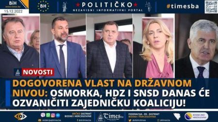 Dogovorena Vlast na državnom nivou: Osmorka, HDZ i SNSD danas će ozvaničiti zajedničku koaliciju!