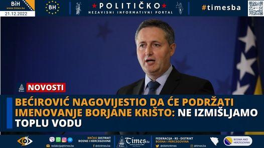 Bećirović nagovijestio da će podržati imenovanje Borjane Krišto: Ne izmišljamo toplu vodu