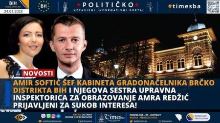 Amir Softić Šef Kabineta gradonačelnika Brčko distrikta BiH i njegova sestra upravna inspektorica za obrazovanje Amra Redžić prijavljeni za Sukob interesa!