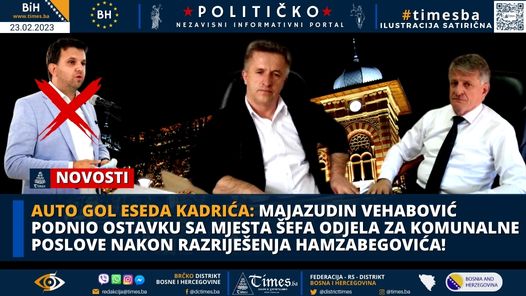 AUTO GOL ESEDA KADRIĆA: Majazudin Vehabović podnio ostavku sa mjesta šefa Odjela za komunalne poslove nakon razriješenja Hamzabegovića!