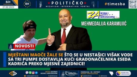 Mještani Maoče žale se  što  se u nestašici višak vode sa tri pumpe dostavlja kući gradonačelnika Eseda Kadrića preko mjesne zajednice!