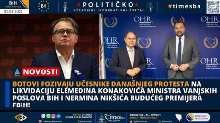 Botovi pozivaju učesnike današnjeg protesta na likvidaciju Elemedina Konakovića ministra vanjskih poslova BiH i Nermina Nikšića budućeg premijera FBIH!
