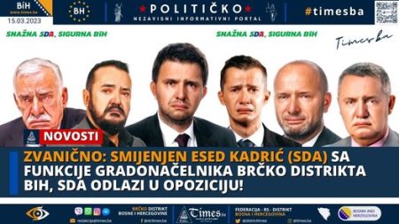 ZVANIČNO: Smjenjen Esed Kadrić (SDA) sa funkcije gradonačelnika Brčko distrikta BiH, SDA odlazi u opoziciju!