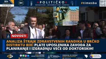 ANALIZA ŠTRAJK ZDRAVSTVENIH RANDIKA U BRČKO DISTIRKTU BIH: Plate uposlenika Zavoda za planiranje i izgradnju veće od doktorskih!