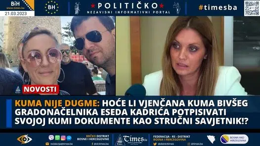 KUMA NIJE DUGME: Hoće li vjenčana kuma bivšeg gradonačelnika Eseda Kadrića potpisivati svojoj kumi dokumente kao stručni savjetnik!? KUMA NIJE DUGME: Hoće li vjenčana kuma bivšeg gradonačelnika Eseda Kadrića potpisivati svojoj kumi dokumente kao stručni savjetnik!?