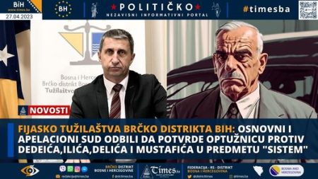 FIJASKO TUŽILAŠTVA BRČKO DISTRIKTA BIH: Osnovni i Apelacioni Sud odbili da potvrde optužnicu protiv Dedeića,Ilića,Delića i Mustafića u predmetu “SISTEM” !