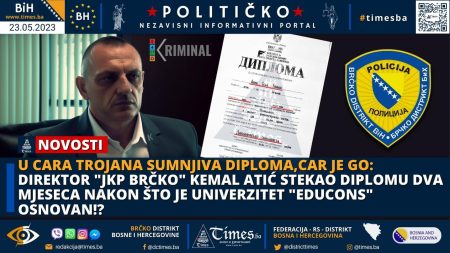 U CARA TROJANA SUMNJIVA DIPLOMA,CAR JE GO: Direktor “JKP BRČKO” Kemal Atić stekao diplomu dva mjeseca nakon što je Univerzitet “Educons” osnovan!?