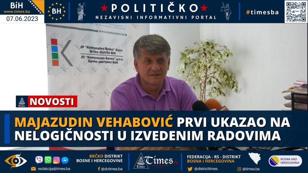 Majazudin Vehabović prvi ukazao na nelogičnosti u izvedenim radovima