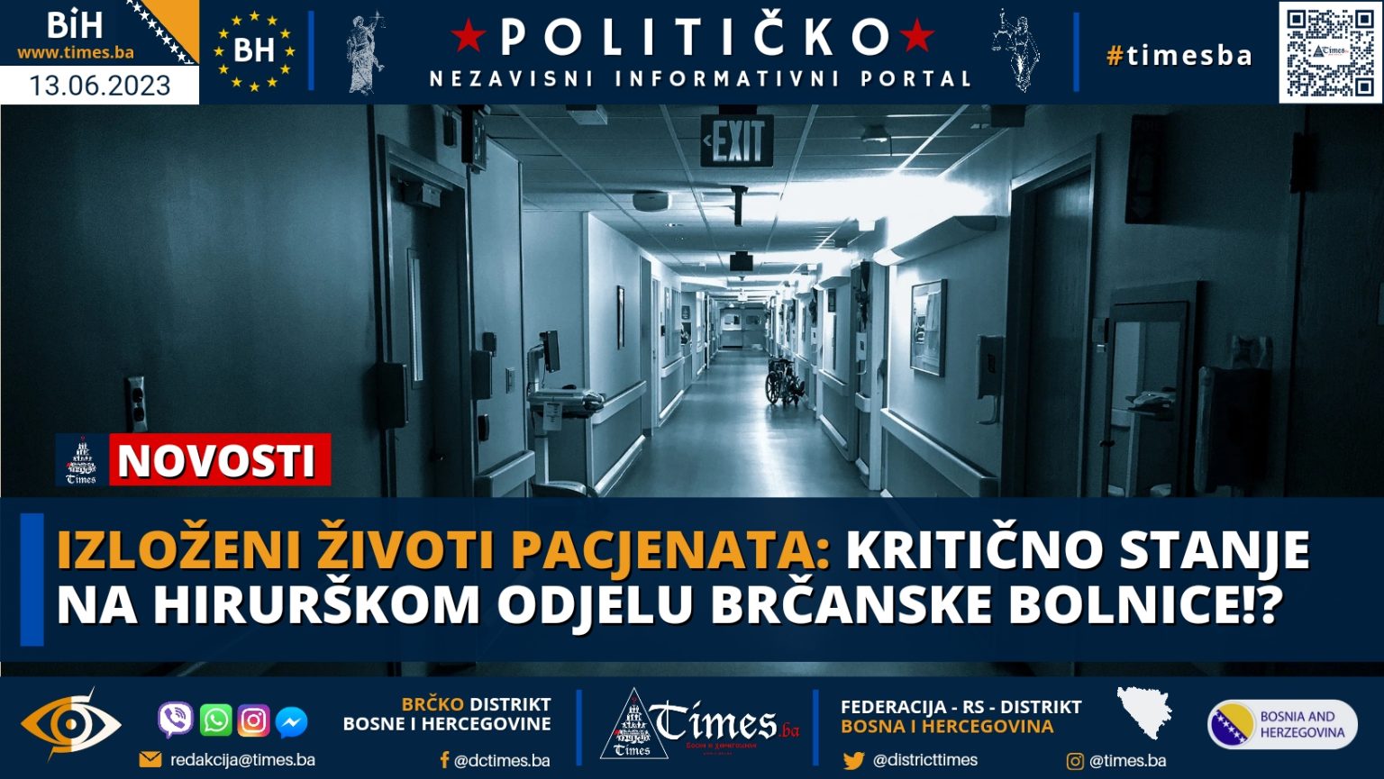 IZLOŽENI ŽIVOTI PACJENATA: Kritično stanje na hirurškom odjelu Brčanske bolnice!?