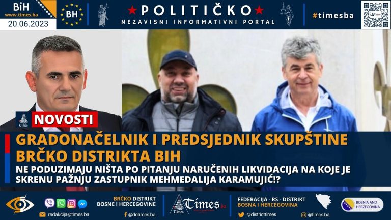 Gradonačelnik i Predsjednik Skupštine Brčko distrikta BiH ne poduzimaju ništa po pitanju naručenih likvidacija na koje je skrenu pažnju Zastupnik Mehmedalija Karamujić!? Gradonačelnik i Predsjednik Skupštine Brčko distrikta BiH ne poduzimaju ništa po pitanju naručenih likvidacija na koje je skrenu pažnju Zastupnik Mehmedalija Karamujić!?
