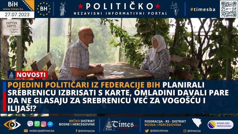 Pojedini političari iz Federacije BiH planirali Srebrenicu izbrisati s karte, omladini davali pare da ne glasaju za Srebrenicu već za Vogošću i Ilijaš!? Pojedini političari iz Federacije BiH planirali Srebrenicu izbrisati s karte, omladini davali pare da ne glasaju za Srebrenicu već za Vogošću i Ilijaš!?