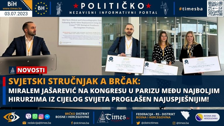 SVJETSKI STRUČNJAK A BRČAK: Miralem Jašarević na Kongresu u Parizu među najboljim hirurzima iz cijelog svijeta proglašen najuspješnijim! SVJETSKI STRUČNJAK A BRČAK: Miralem Jašarević na Kongresu u Parizu među najboljim hirurzima iz cijelog svijeta proglašen najuspješnijim!