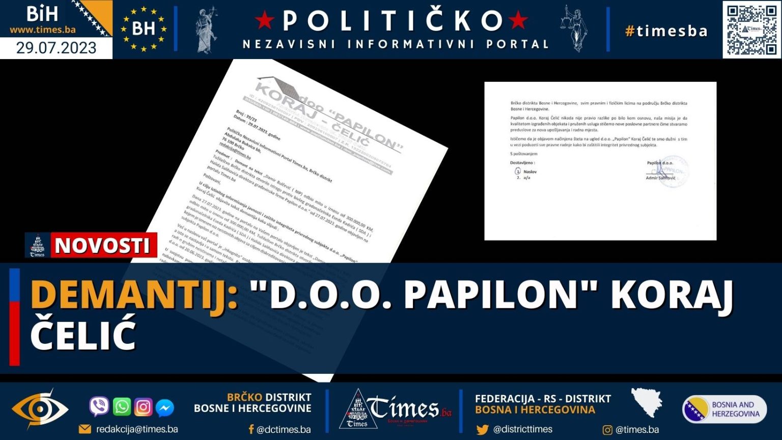 DEMANTIJ: “D.O.O. PAPILON” Koraj Čelić