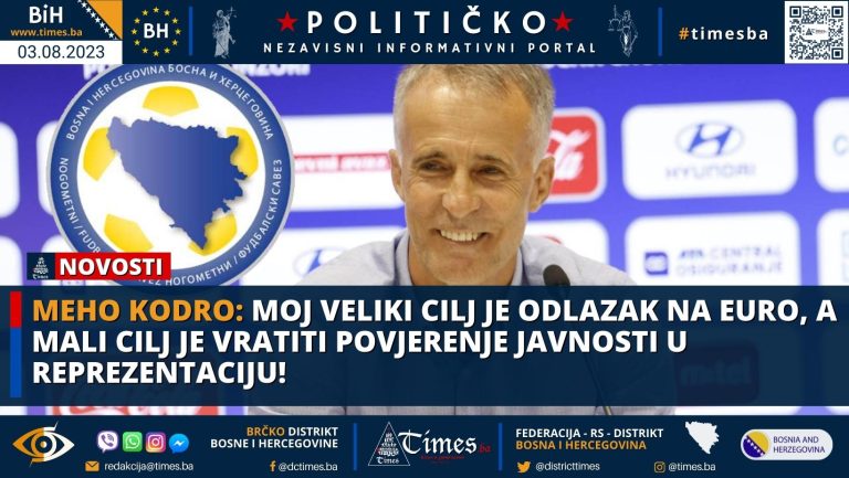 MEHO KODRO: Moj veliki cilj je odlazak na Euro, a mali cilj je vratiti povjerenje javnosti u reprezentaciju! MEHO KODRO: Moj veliki cilj je odlazak na Euro, a mali cilj je vratiti povjerenje javnosti u reprezentaciju!