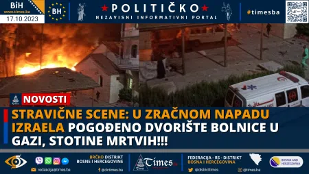 STRAVIČNE SCENE: U zračnom napadu Izraela pogođeno dvorište bolnice u Gazi, stotine mrtvih!!!