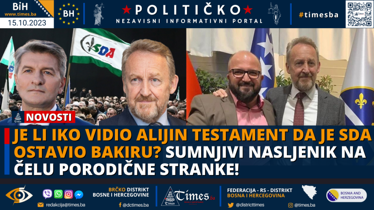 Je li iko vidio Alijin testament da je SDA ostavio Bakiru? Sumnjivi nasljenik na čelu porodične stranke!