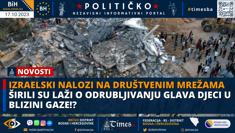 Izraelski nalozi na društvenim mrežama širili su laži o odrubljivanju glava djeci u blizini Gaze!?