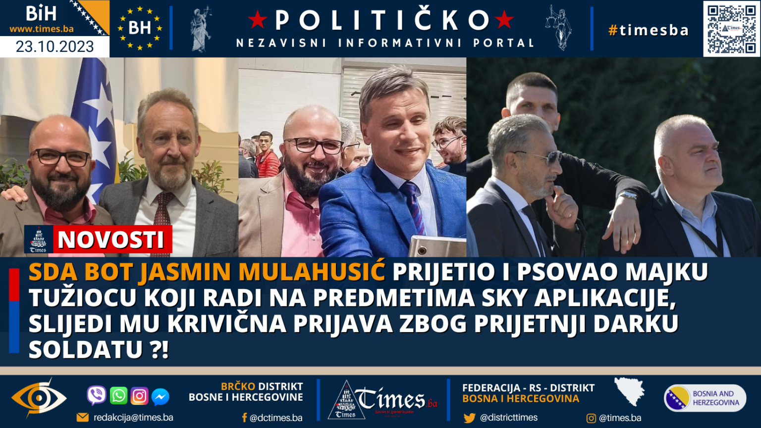 SDA BOT Jasmin Mulahusić prijetio i psovao majku tužiocu koji radi na predmetima SKY aplikacije, slijedi mu krivična prijava zbog prijetnji Darku Soldatu ?!