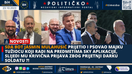 SDA BOT Jasmin Mulahusić prijetio i psovao majku tužiocu koji radi na predmetima SKY aplikacije, slijedi mu krivična prijava zbog prijetnji Darku Soldatu ?!