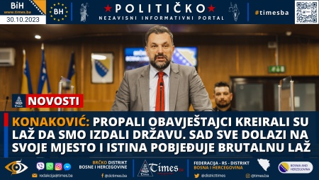 Konaković: Propali obavještajci kreirali su laž da smo izdali državu. Sad sve dolazi na svoje mjesto i istina pobjeđuje brutalnu laž
