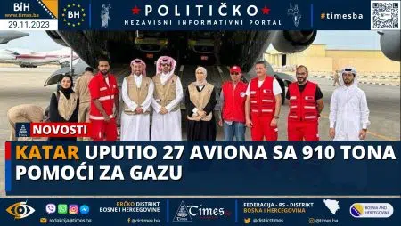 Katar uputio 27 aviona sa 910 tona pomoći za Gazu