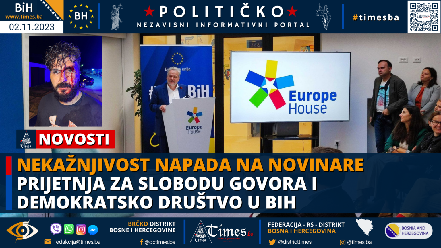 Nekažnjivost napada na novinare prijetnja za slobodu govora i demokratsko društvo u BiH