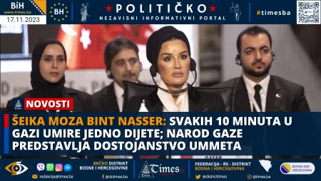 Šeika Moza bint Nasser: Svakih 10 minuta u Gazi umire jedno dijete; narod Gaze predstavlja dostojanstvo Ummeta
