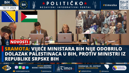 SRAMOTA: Vijeće ministara BIH nije odobrilo dolazak Palestinaca u BiH, protiv ministri iz Republike Srpske BiH