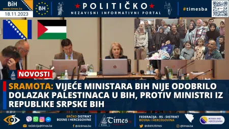 SRAMOTA: Vijeće ministara BIH nije odobrilo dolazak Palestinaca u BiH, protiv ministri iz Republike Srpske BiH