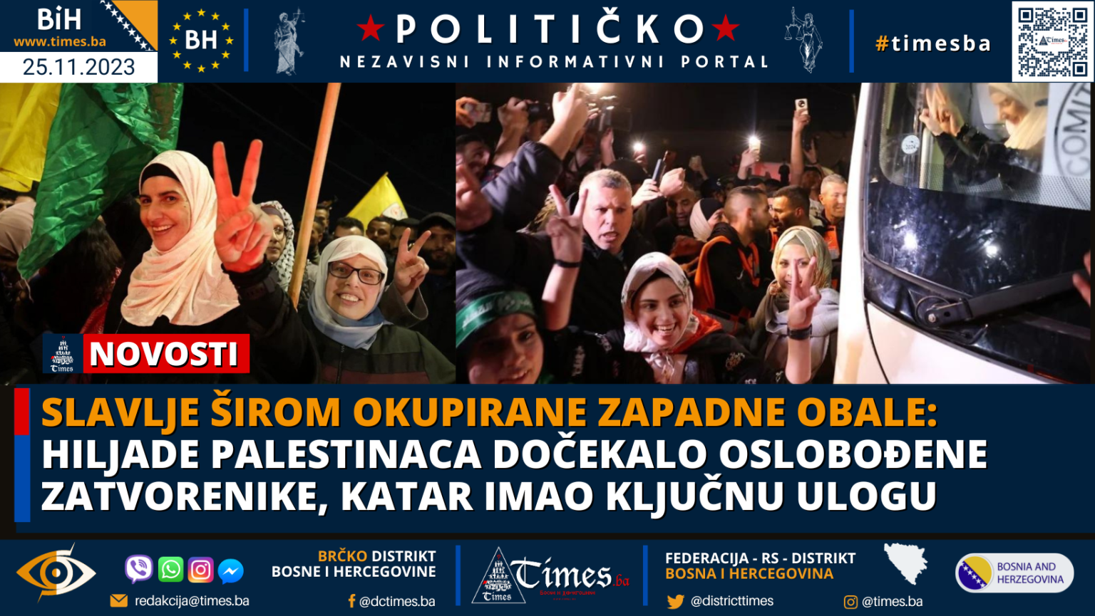 Slavlje širom okupirane Zapadne obale: Hiljade Palestinaca dočekalo oslobođene zatvorenike, Katar imao ključnu ulogu