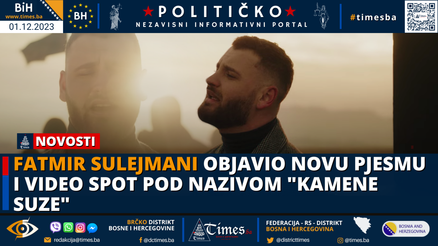 Fatmir Sulejmani objavio novu pjesmu i video spot pod nazivom “Kamene suze”