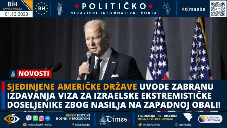 Sjedinjene Američke države uvode zabranu izdavanja viza za izraelske ekstremističke doseljenike zbog nasilja na Zapadnoj obali!