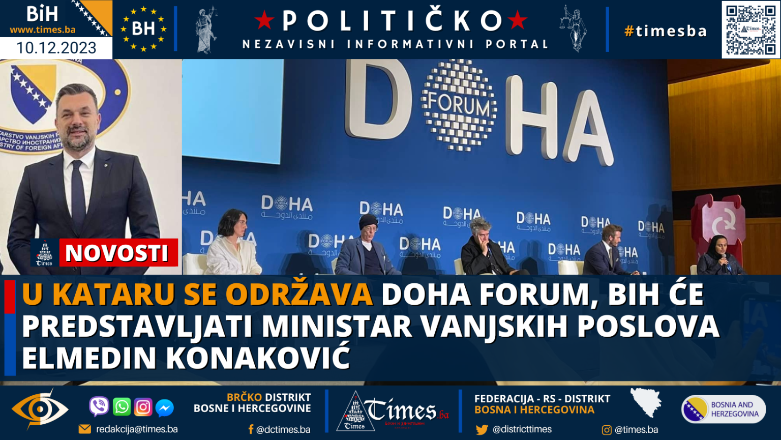U Kataru se održava Doha Forum, BiH će predstavljati Ministar Vanjskih poslova Elmedin Konaković