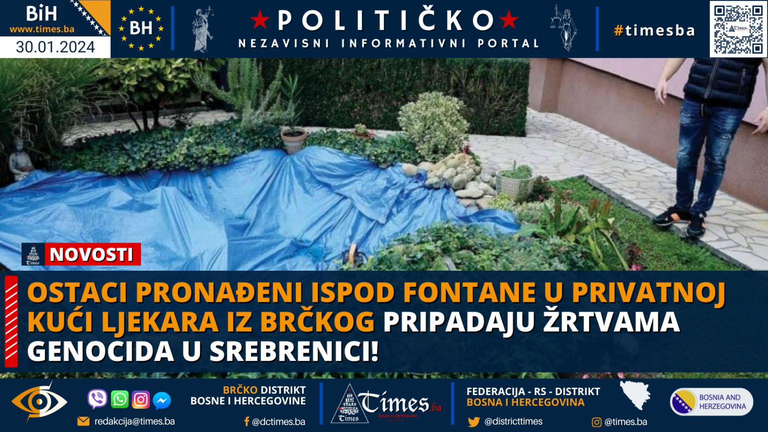 Ostaci pronađeni ispod fontane u privatnoj kući ljekara iz Brčkog pripadaju žrtvama genocida u Srebrenici!