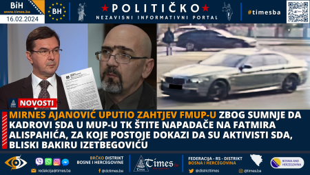 Mirnes Ajanović uputio Zahtjev FMUP-u zbog sumnje da kadrovi SDA u MUP-u TK štite napadače na Fatmira Alispahića, za koje postoje dokazi da su aktivisti SDA, bliski Bakiru Izetbegoviću