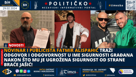 Novinar i Publicista Fatmir Alispahić traži odgovor i odgovornost u ime sigurnosti građana nakon što mu je ugrožena sigurnost od strane braće Jašić!