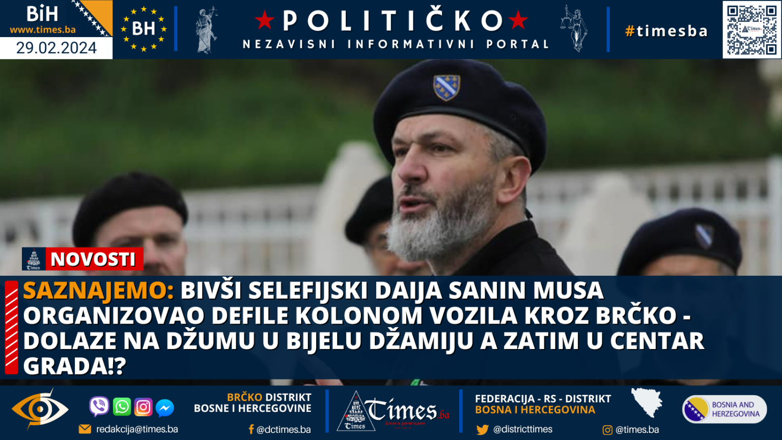 SAZNAJEMO: Bivši Selefijski Daija Sanin Musa organizovao defile kolonom vozila kroz Brčko – Dolaze na Džumu u Bijelu džamiju a zatim odlaze u centar grada!?