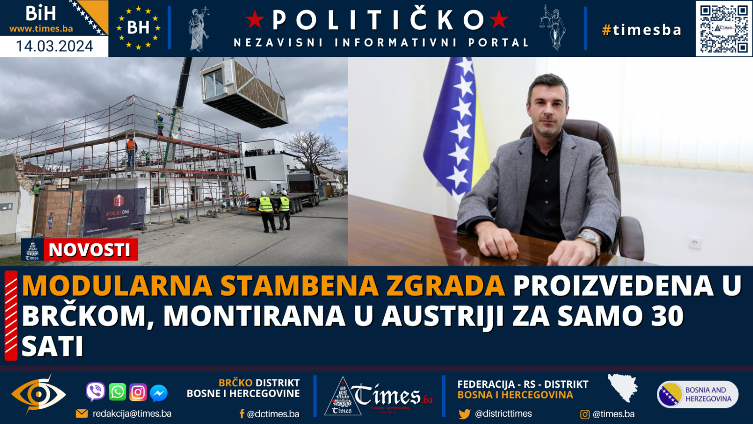 Modularna stambena zgrada proizvedena u Brčkom, montirana u Austriji za samo 30 sati