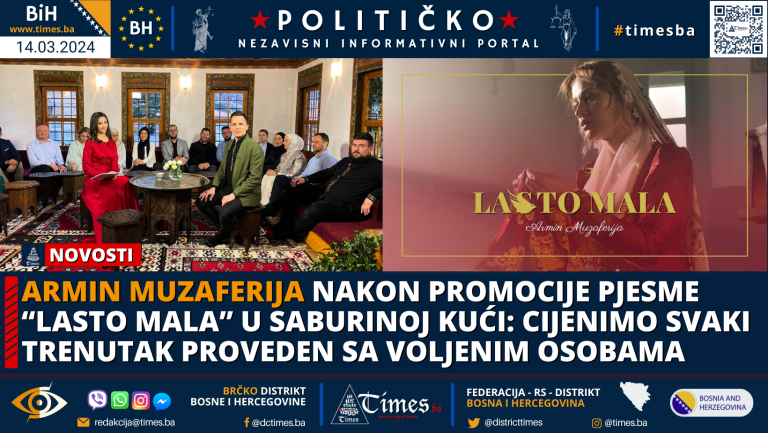 Armin Muzaferija nakon promocije pjesme “Lasto mala” u Saburinoj kući: Cijenimo svaki trenutak proveden sa voljenim osobama